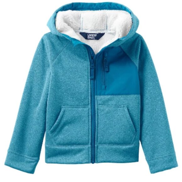 Lands' End Active Cozy Hoodie Boys Size 10-12 Large Blue - Picture 1 of 6